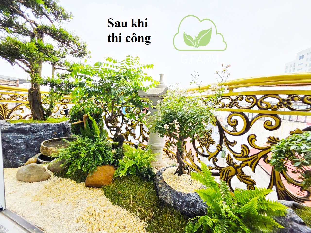 Thiết kế ban công vườn Nhật phố Tư Đình 